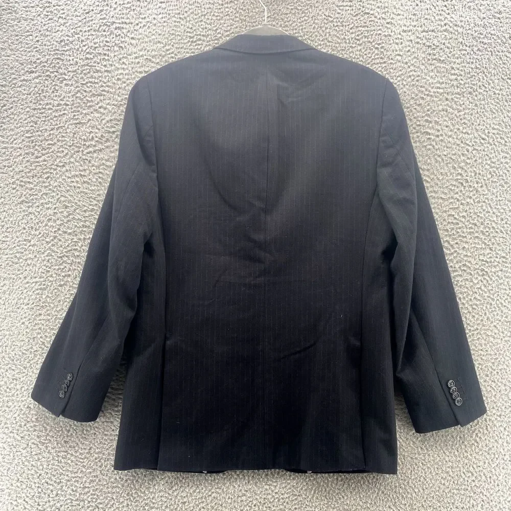 Banana Republic Blazer Mens 38R Black Pinstripe‎ Modern Corpcore Office Academia